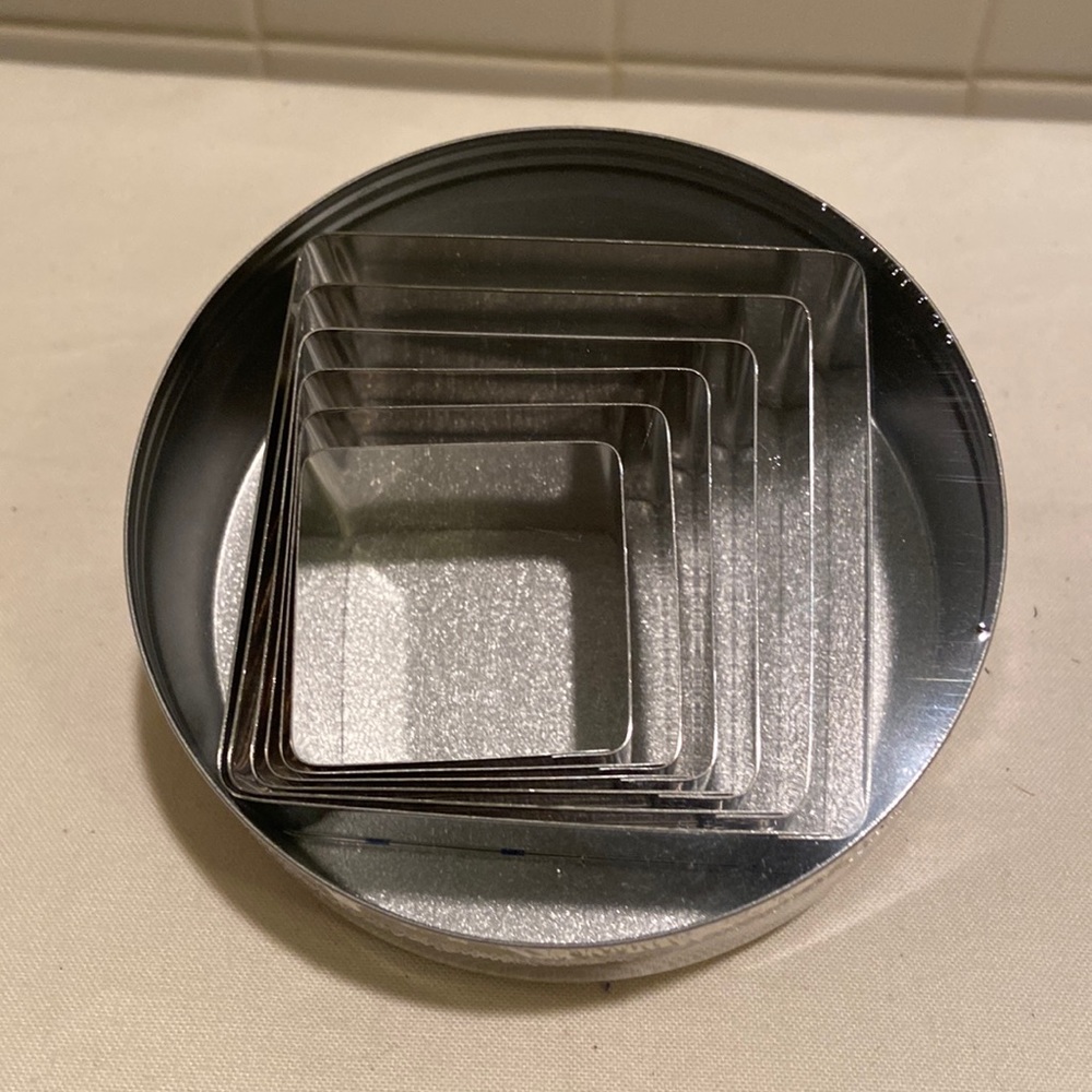 Cookie cutter 6pcs set squares stainless steel new